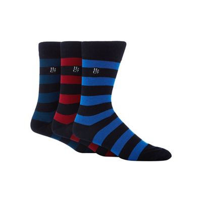 Hammond & Co. by Patrick Grant Pack of three assorted rugby striped bamboo rich socks